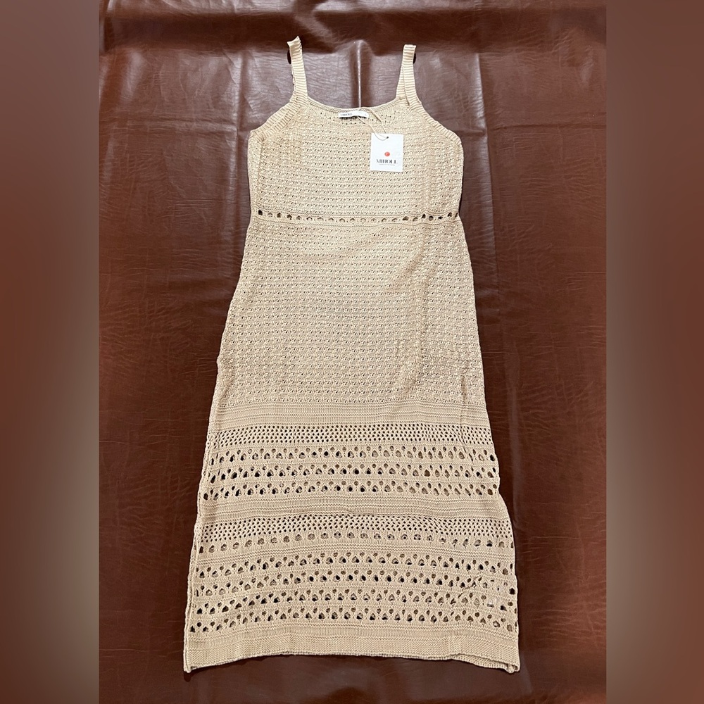 NWT MIHOLL Womens Crochet Swim Cover Up Beach Dress - Size Large